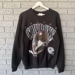 Vintage Dallas Cowboys Sweatshirt Crewneck BOYS 18-20 1994 90s NFL Black